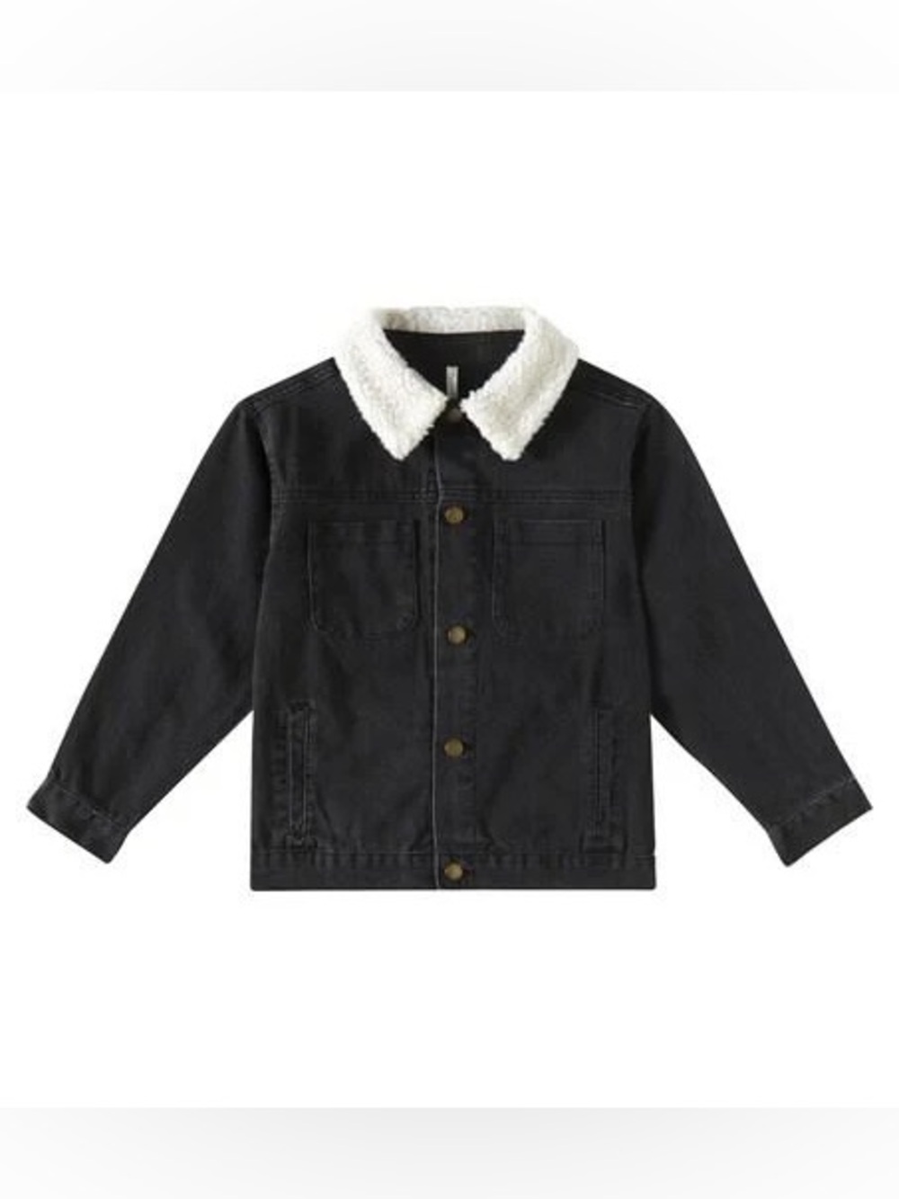 Rylee + Cru toddler 2-3 black denim trucker jacket with Sherpa collar